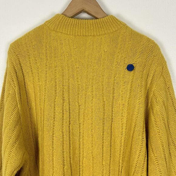Ader Error Unisex Alpaca Heavy Knit Sweater Jumper Sz A2 2022 Fall Winter Yellow - Picture 6 of 15